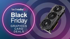 An Asus graphics card against a TechRadar Black Friday background