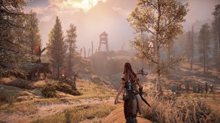 Aloy exploring the open world in Horizon Forbidden West Remastered